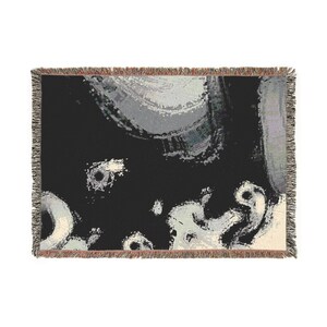 Cosmic Woven Blanket - Abstract Space Decor, Cozy Bedroom Accent, Unique Home Decor, Abstract Artsy Night Throw