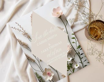 Floral Wedding Save the Date Template: Editable Canva Invite (5x7, Digital Download)