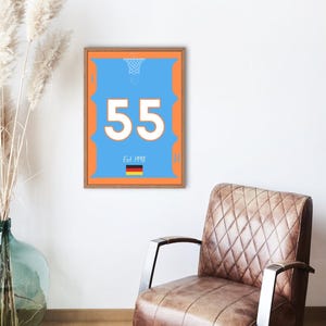 Isaiah Hartenstein Inspired Oklahoma City Thunder Poster – Digital Download Basketball Wall Art | NBA Gift | Modern Sports Home Decor
