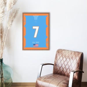 Chet Holmgren Inspired Oklahoma City Thunder Poster – Digital Download Basketball Wall Art | NBA Printable Gift | Modern Sports Home Decor