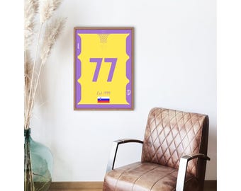 Luka Doncic inspiriert Los Angeles Lakers Poster - Digitaler Download Basketball Wandkunst | NBA Printable Geschenk | Moderne Sport Wohnkultur