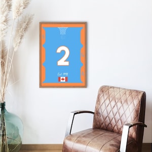 Shai Gilgeous-Alexander Inspired Oklahoma City Thunder Poster – Digital Download Basketball Wall Art | NBA Gift | Modern Sports Home Decor