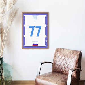 Luka Doncic Inspired Dallas Mavericks Poster – Digital Download Basketball Wall Art | NBA Printable Gift | Modern Sports Home Decor