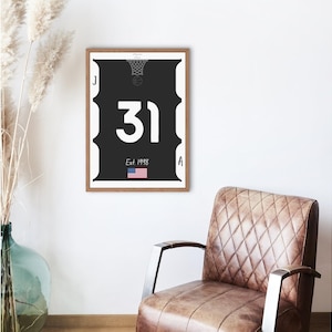 Jarrett Allen Inspired Brooklyn Nets Poster – Digital Download Basketball Wall Art | NBA Printable Gift | Modern Sports Home Decor