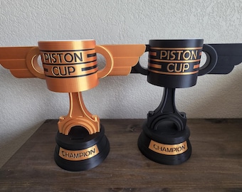 Piston Cup trophy inspired piggy bank and night light | 12.25 inches tall