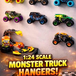 Uchwyt ścienny do ciężarówki Monster Jam w skali 1/24: Organizer