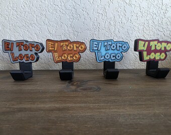 El Toro Loco  inspired Wall Hook | Hooks for Bags, Coats, Backpacks | Rugged Monster Truck Decor