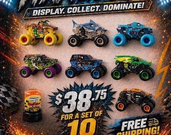 Monster Jam 1/24 Scale Truck Wall Mount: Organizer
