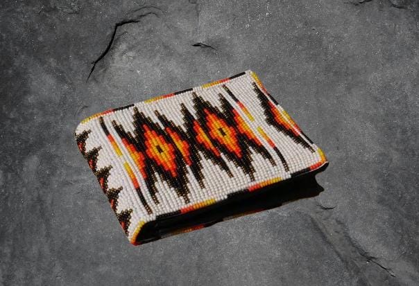 Native Handwallet Handmade Men's Beaded Wallet Native American Style | Bifold Wallet ...