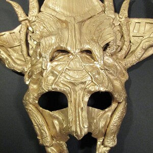 Golden Bug Mask: Hand-Sculpted Resin Cosplay Helmet