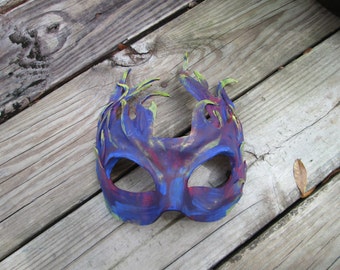 Handmade Resin Masquerade Mask: Flame Design, Mardi Gras Costume
