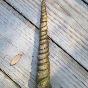 costume horn, Realistic Unicorn horn, Tall Unicorn horn, handmade, custom made, spiral horn, wearable uni horn, 9 inches tall