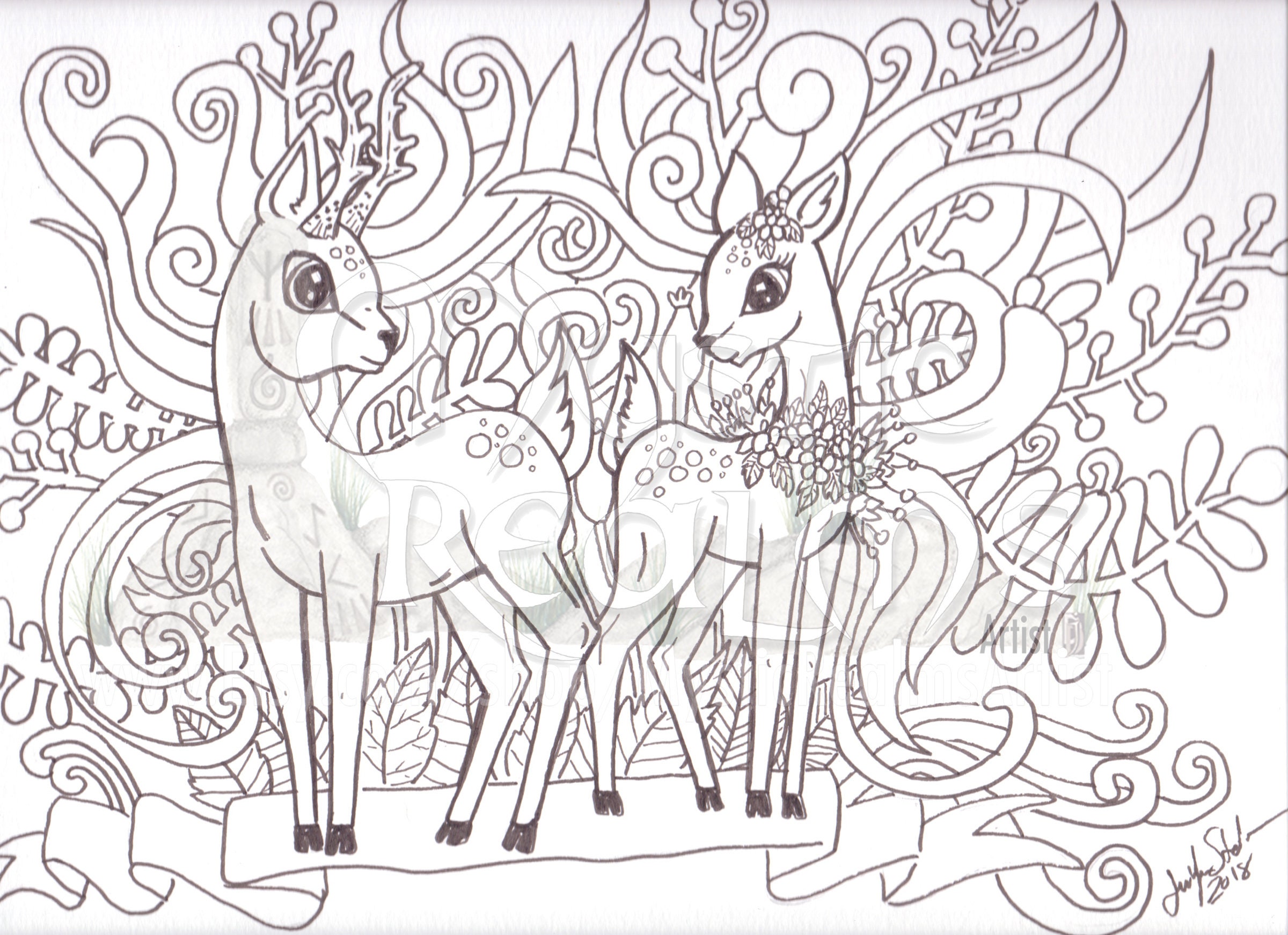 Browning Buck And Doe Coloring Pages
