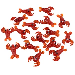 5pcs Handmade Lampwork Crayfish Beads For Jewelry Making Red Lobster Murano Glass Prawn Shrimp Bead DIY Pendant Gifts