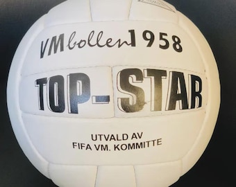 Historyczna skórzana piłka nożna 1958: Top Star, rozmiar 5, rocznik