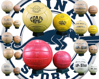 Vintage Leather Soccer Ball Set | 1930-1966 FIFA World Cup Collection (Size 5, Mini)