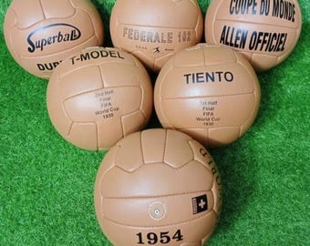 6X Historical Balls FIFA World Cup 1930 to 1954 in Leather Ball Size 5