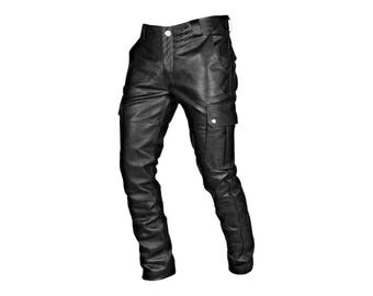 Men’s Biker Leather Pants | Handmade Black Moto Trousers