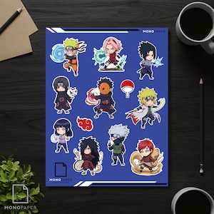 Ninja-Inspired Chibi Sticker Pack – Printable Anime Style Stickers PDF for Journal, Laptop, Tumbler & More