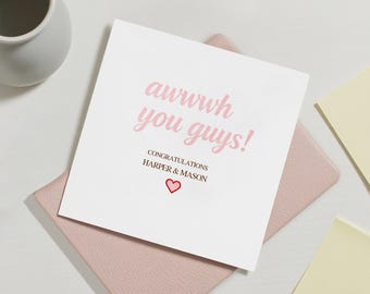 Personalised Friend Engagement Card, Congrats Engagement Card, Personalised Engagement Gift Friend, Engagement Gift, Congratulations Card