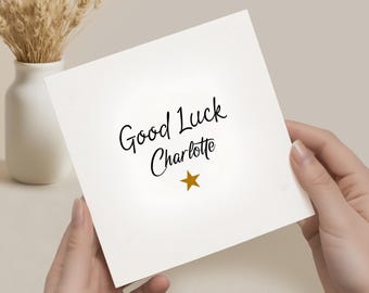 Personalised Good Luck Card, Good Luck Card, Good Luck Card for Her, Custom Name Card, Exam Good Luck Card, Simple Good Luck Card