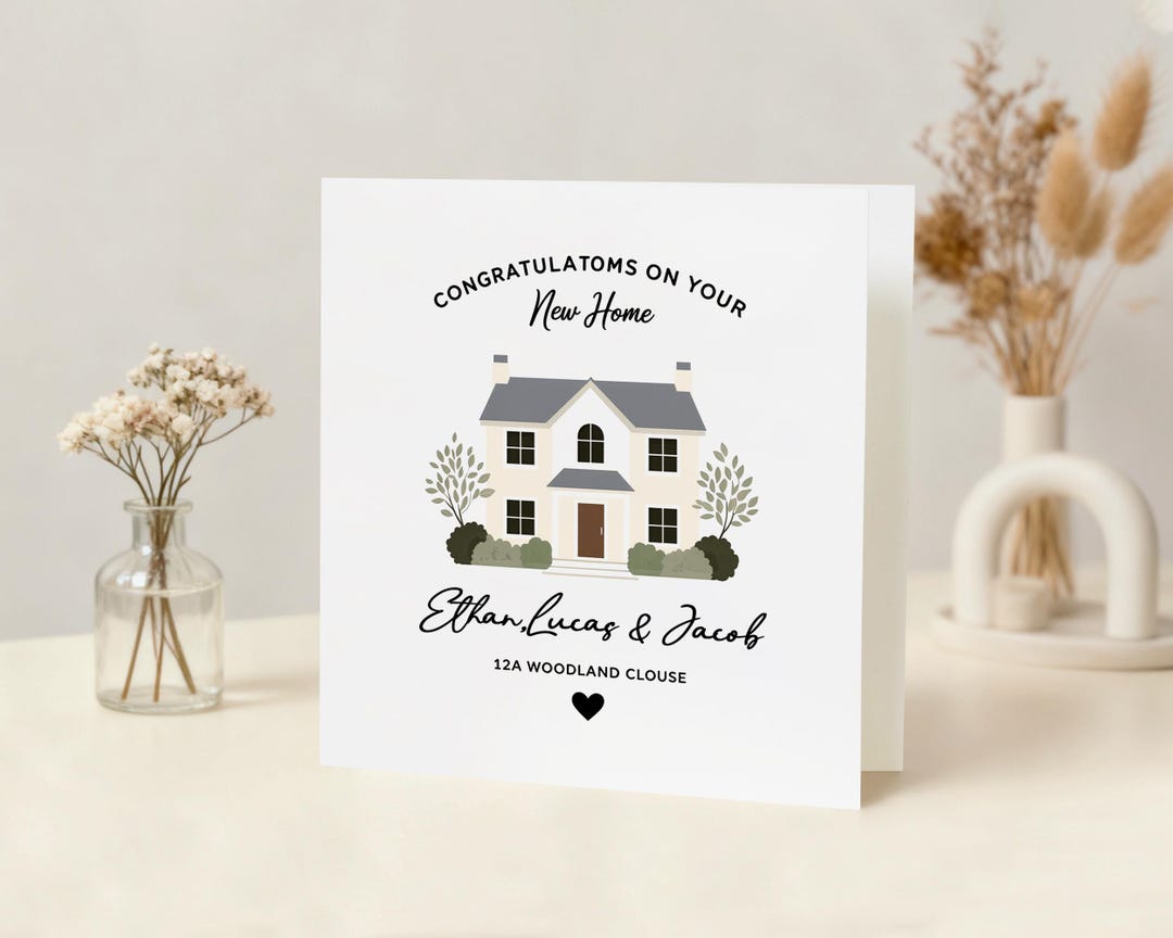 New Home Card, Personalised New Home Card, Housewarming Card ...