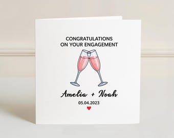 Cartão de Noivado Personalizado, Cartão de Noivado para Casal, Cartão de Parabéns pelo Noivado, Presente de Noivado Personalizado para Amigo