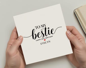 Tarjeta de 30 cumpleaños para mi mejor amiga, regalo de 30 cumpleaños para mi mejor amiga, tarjeta de 30 cumpleaños para ella, regalo de 30 cumpleaños para mujeres, feliz 30 cumpleaños