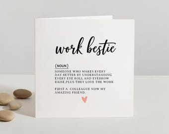 Work Bestie Card, Work Bestie Birthday Card, Leaving Card, Leaving Gift Work Colleague, Work Bestie Gift, Colleague Gift, Co Worker Leaving