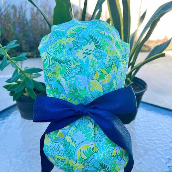 Gorro quirúrgico con lazo inspirado en los amantes de los manatíes / Gorro quirúrgico de enfermera con lazo ajustable / Gorro quirúrgico con diseño de vaca marina, regalo para ella