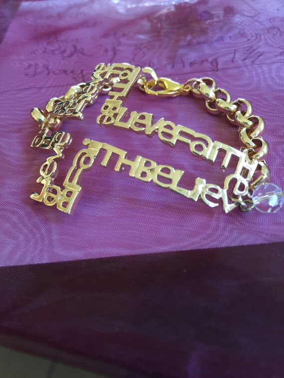 Unisex Gold Cross on Gold Chain Bracelet Etsy