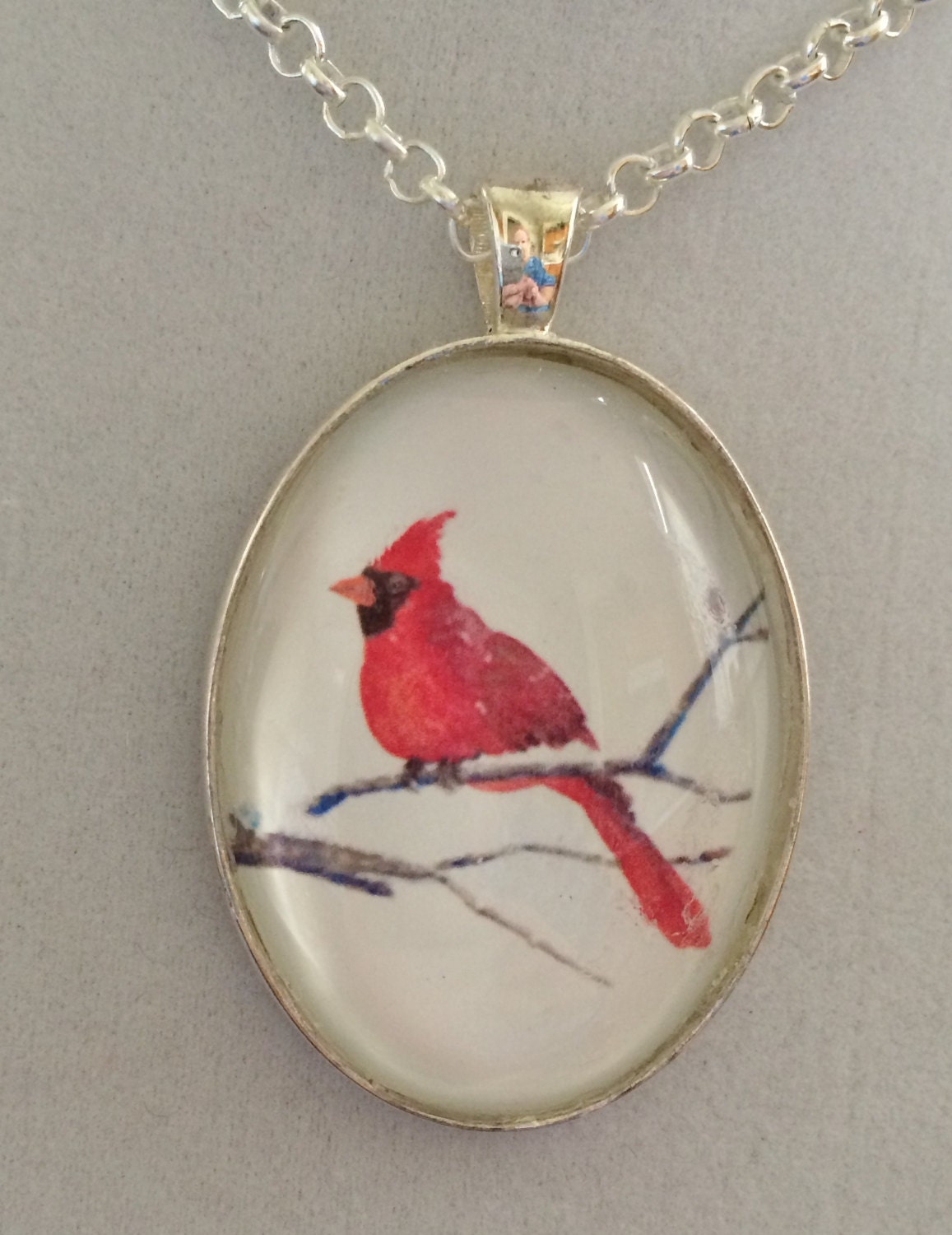Red Cardinal Pendant Necklace Etsy