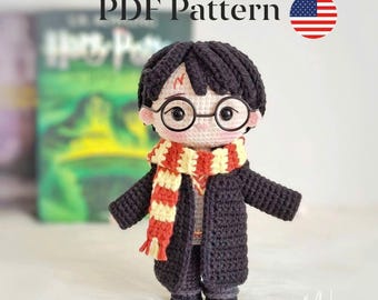 Wizard School Boy Crochet Pattern, Magic Academy Inspired Pattern, PDF In English