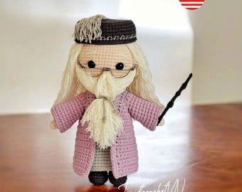 Wise Elder Wizard Crochet Pattern, Amigurumi Doll PDF, PDF in English