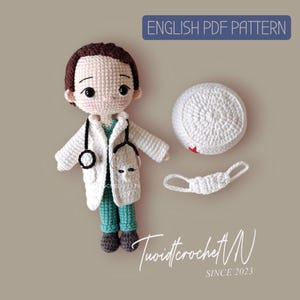 Doctor Crochet Pattern, Doctor Amigurumi Pattern, PDF In English