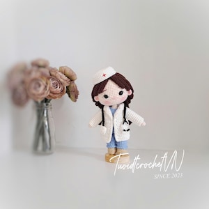 Crochet Pattern Doctor Doll, Amigurumi Medical Doll PDF Tutorial, Handmade Profession Doll Crochet Pattern, PDF In English