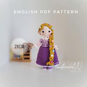 Crochet Princess Doll Pattern: Long Yellow Hair (PDF Pattern in English)