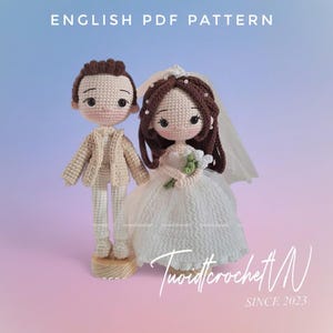 Crochet Wedding Couple Pattern: Bride & Groom Amigurumi (PDF in English), Bundle 2 in 1