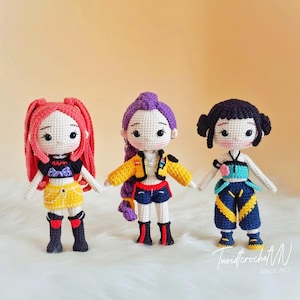 Pattern Bundle 3 in 1, K-pop Inspiriert Amigurumi Doll Häkelanleitung, PDF In Englisch
