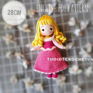 Crochet Sleeping Princess Doll Pattern, Amigurumi Fairytale Doll PDF Tutorial, Handmade Pink Gown Crochet Pattern, PDF In English