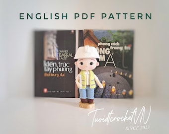 Construction Engineer Crochet Pattern: Amigurumi Doll PDF Tutorial (English)