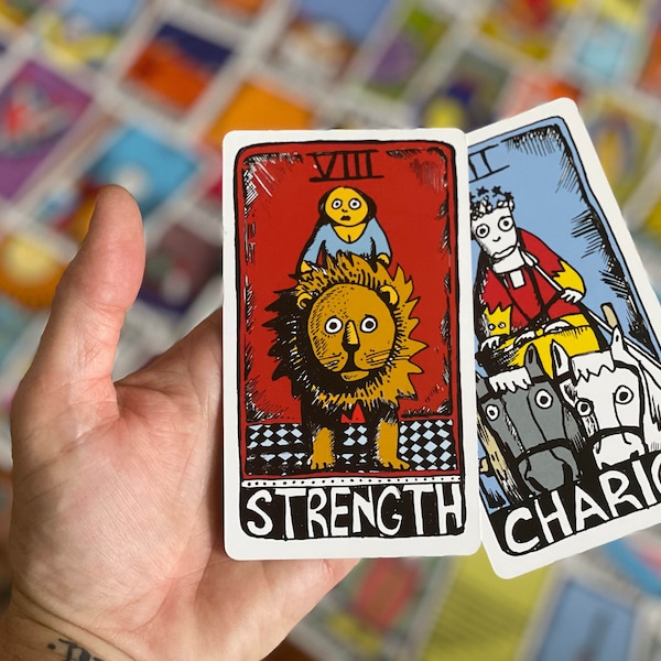 Original ARCANA TAROT DECK, Rider Waite-inspired Tarot, Modern 78-Card Tarot Deck, Hand Drawn And Digitally Colored Aesthetic Tarot Card Set