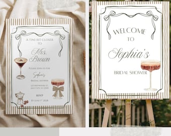 Espresso Martini Bridal Shower Invitation & Welcome Sign (Digital Download)