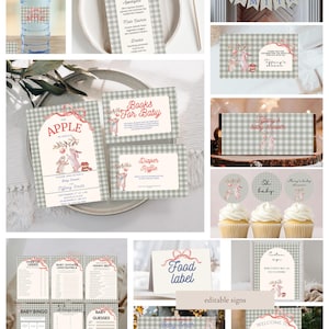 Apple Baby Shower Bundle | Editable Games & Decor (Digital Download)