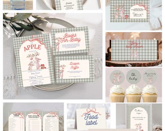 Apple Baby Shower Bundle | Editable Games & Decor (Digital Download)