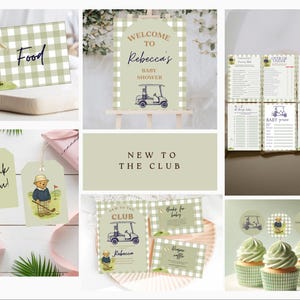 Golf Baby Shower Bundle: Games, Signs, Invitations (Digital Download)