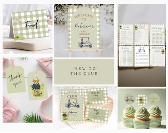 Golf Baby Shower Bundle: Games, Signs, Invitations (Digital Download)