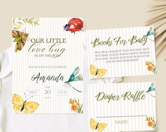 Love Bug Baby Shower Invitation: Editable Digital Download