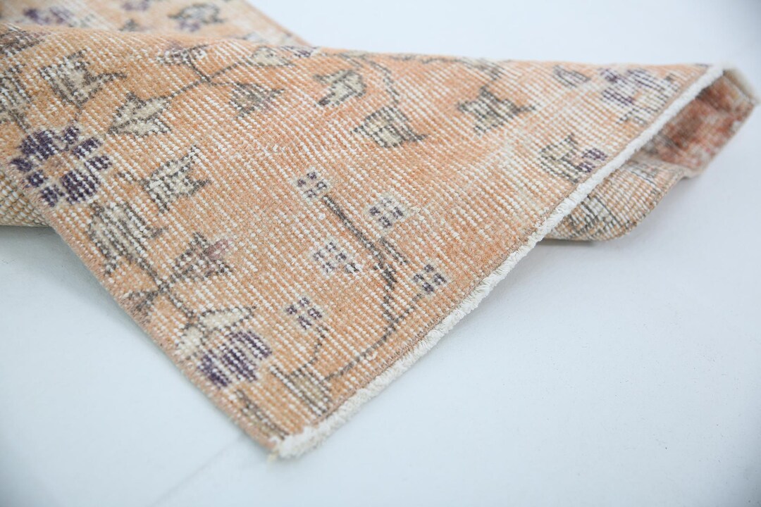 2x3 Light Peach Vintage Doormat Rug, Turkish Rug, Handmade Oushak Rug ...