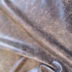 Distressed Brown Cowhide Leather Hide - Premium Italian Full-Grain for DIY Projects, 25 sq ft #1181